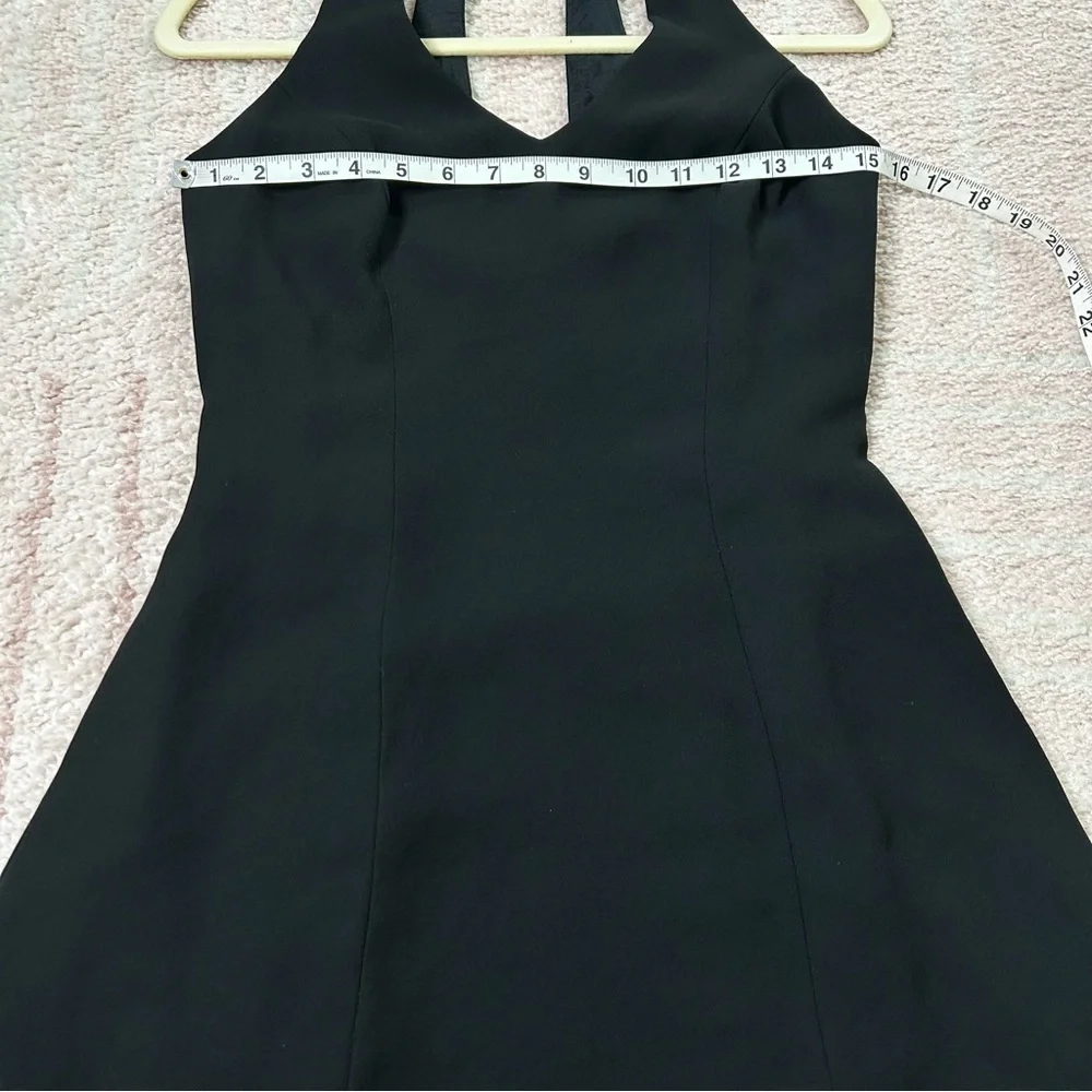 Vintage 90's Laundry By Shelli Segal Black Mini Dress Keyhole Back LBD Size 2 - Picture 7 of 11